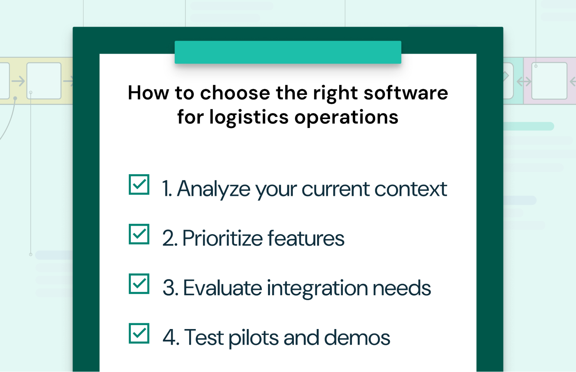 A checklist on how to choose the right software for logistics operations.