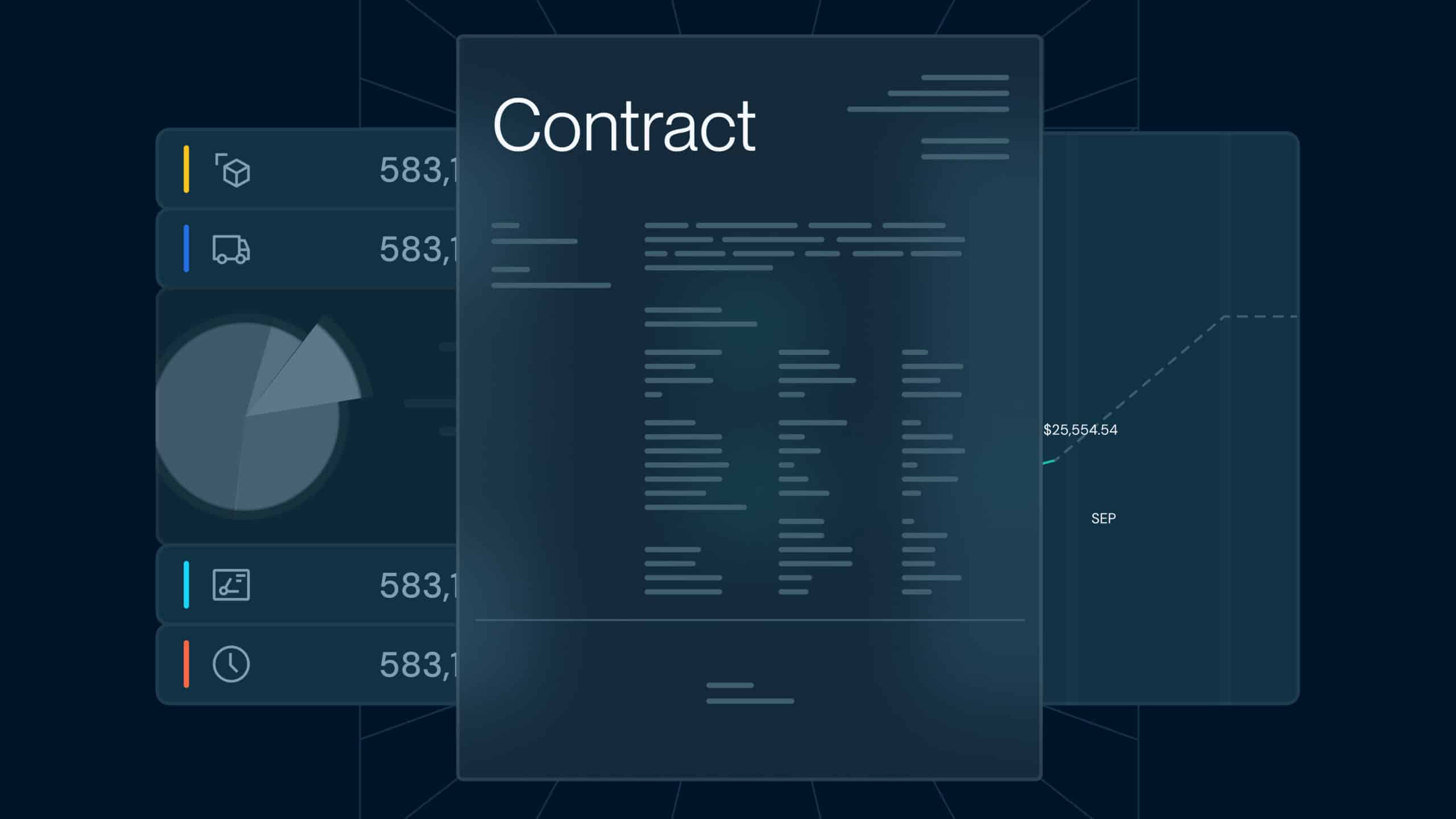 An illustration showing data informing a parcel contract for a high-volume shipper.